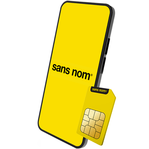 A cellular phone on the no name mobile network.