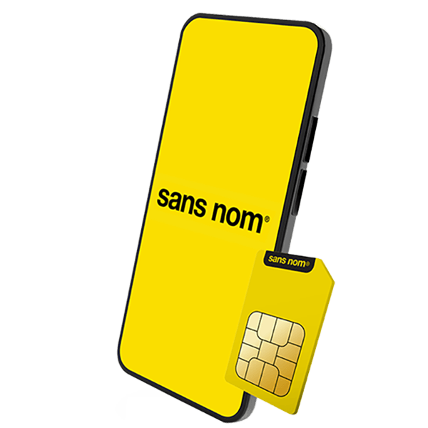 A cellular phone on the no name mobile network.